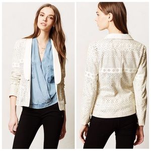 Anthropologie Dolce Vita Lazar Cut Cream Blazer